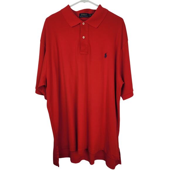 Polo Ralph Lauren Pima Soft Touch Men's Red Shirt With Blue Horse Size 1XB - Picture 1 of 9
